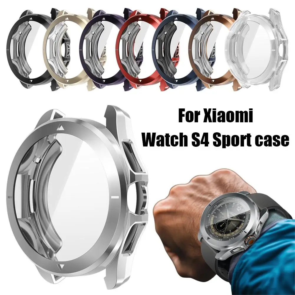 For Xiaomi Watch S4 Sport TPU Full Case Electroplated Inclusive Case Soft All Protective Cover Screen Cover Shell Protector D6W3