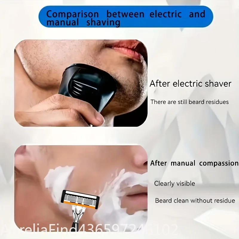 6-Layers Safety Razor Set High Quality Men Shaving Razor Sharp Stainless Steel Changeable Shaver Head Blades