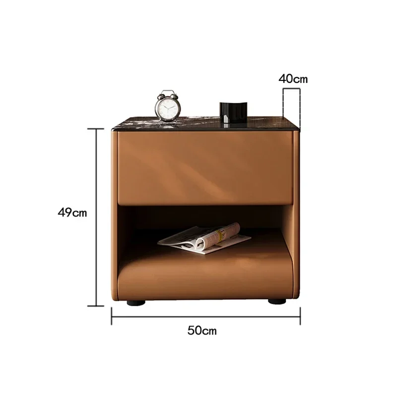 Creative Stylish Mirrored Tall Bedside Table Elegant Refined Functional White Bedside Table Mesa Cabeceira Household Furniture