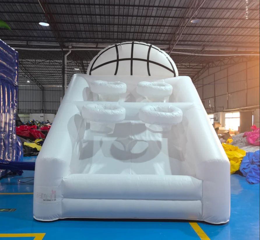 Divertente Parco Giochi Gonfiabile Portatile per Interni ed Esterni, Canestro da Basket Sensoriale per Bambini, Casa Rimbalzante per Feste