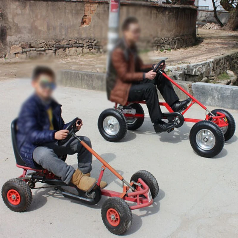 High quality customized style plastic four wheel heavy duty pedal adult racing go kart