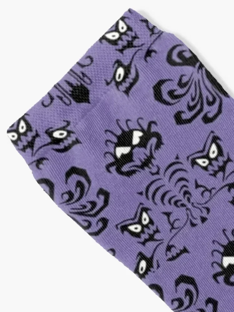 Purple Haunted Mansion Wallpaper Socks Stockings man kawaii Women Socks Men's