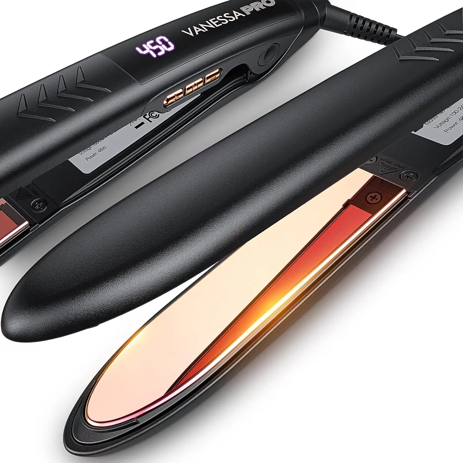 New PRO Flat Iron Hair Straightener,100% Pure Titanium Flat Iron with Swift Heat-up for Effortless Achieve Curls Straighten Look