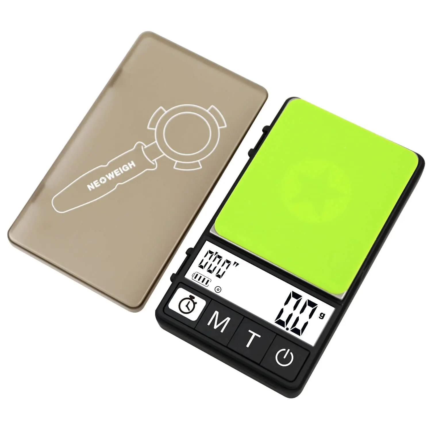 Espresso Scale with Timer 1000g x 0.1g, Coffee Scale for Drip Tray, Large Backlit Display, Batteries Included