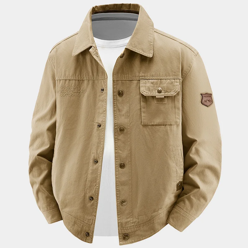 100% Cotton Autumn Mens Jackets Casual Cargo Mulit Pockets Work Jackets For Man Coats Military Outerwear Jacket Men Cloth 2026