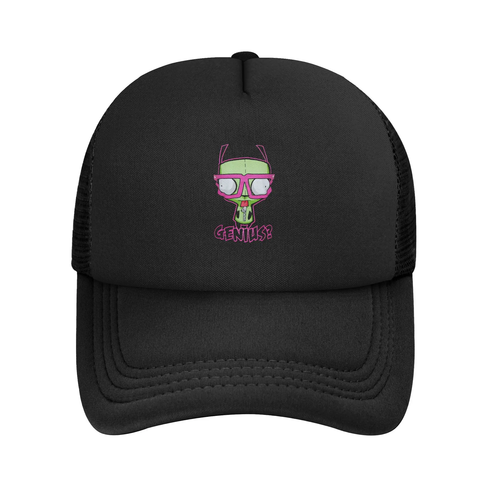 

Унисекс Kawaii Invader Zim Trucker Hats Популярная сетчатая бейсболка Полиэстеровая шляпа для папы Кепки от солнца Регулируемые шляпы для гольфа Весна