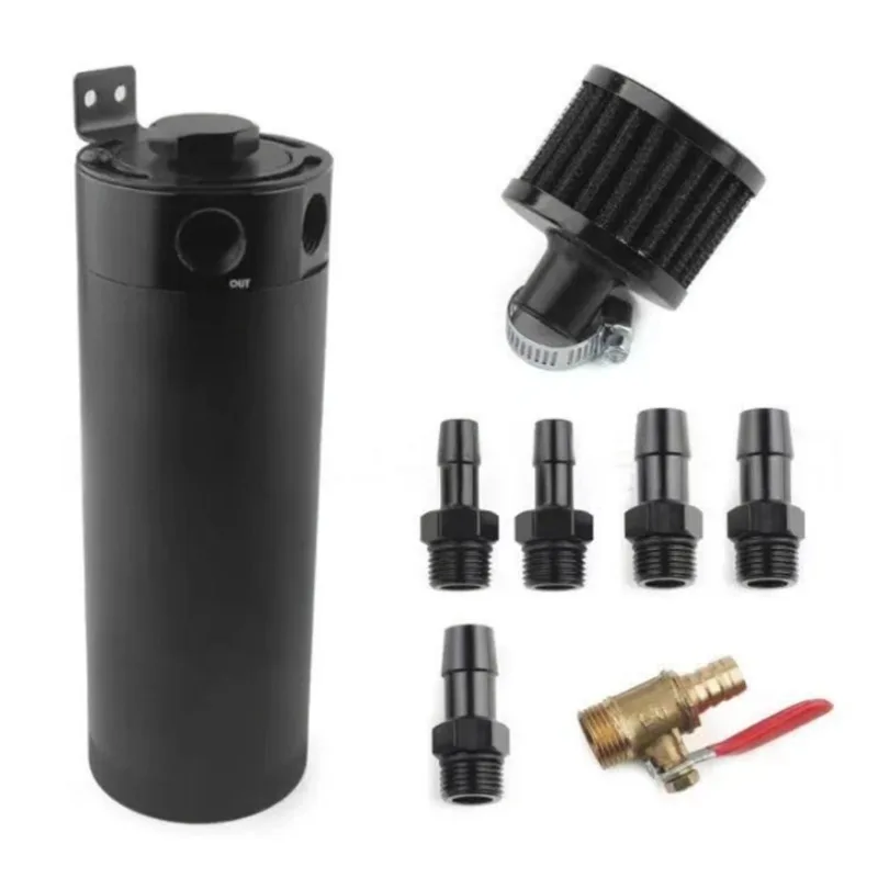 2Hole 3Port Aluminum Oil Gas Separator With Air Filter Auto Engine Oil Catch Can Replacement Parts