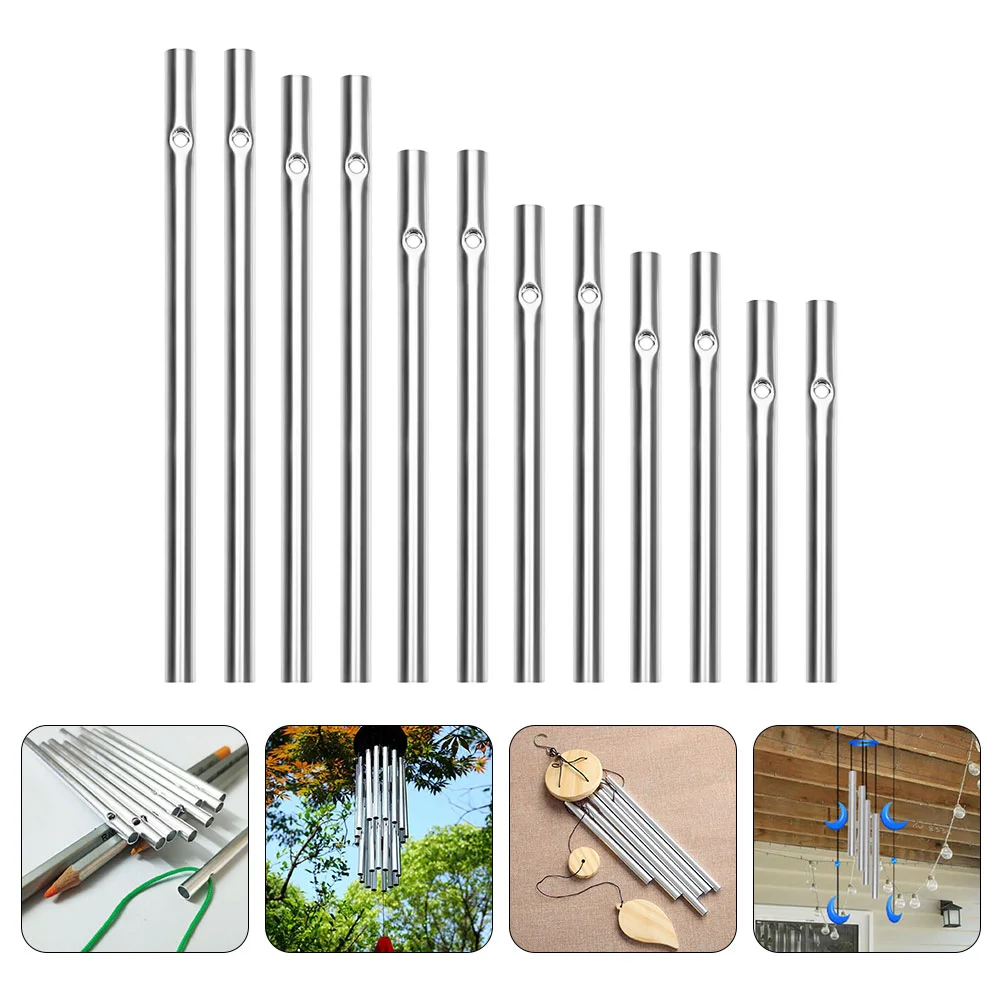 12 Pcs Wind Chime Accessories Tubes for Crafts Swivel Hooks Spinners Metallic Spiral Air Pendant