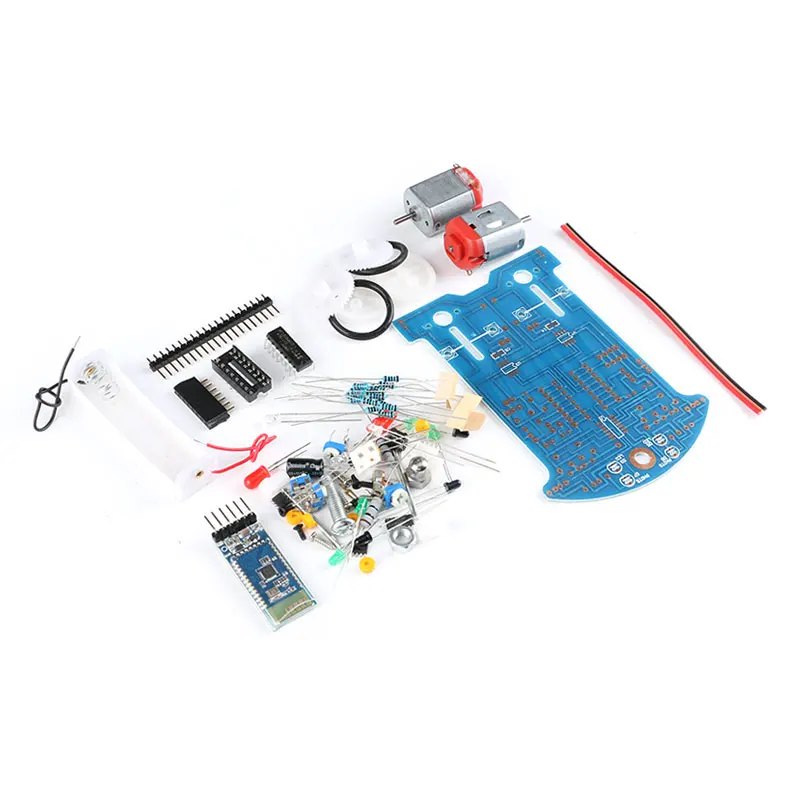 5pcs 51 MCU Bluetooth programmable smart car, Bluetooth remote control/tracking obstacle avoidance/D2-6