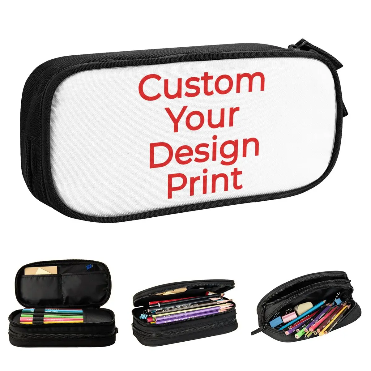 Custom Your Design Print Pencil Cases DIY Pencilcases Pen for Girls Boys Large Storage Bags School Supplies Gift Stationery