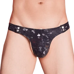 Removable Peni Pouch Underwear Men Leopard Briefs Sexy Panties Bulge Pouch G-String Thong Low Rise T-Back Underpants Exotic