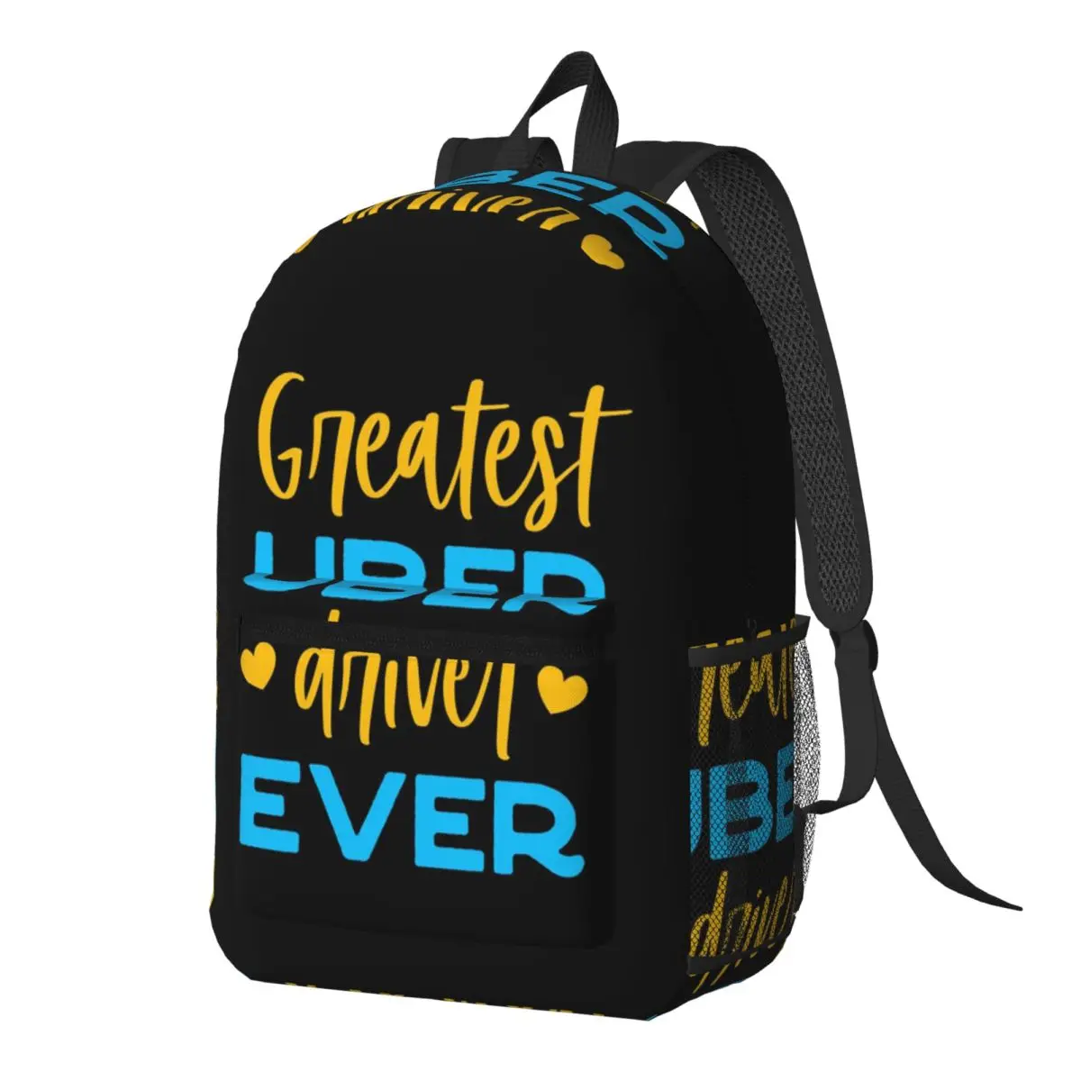 Greatest Uber Eats Driver Ever Rideshare Car Driving Backpack Daypack Boys Girls BookBag School Bag Shoulder Bags for Men Women