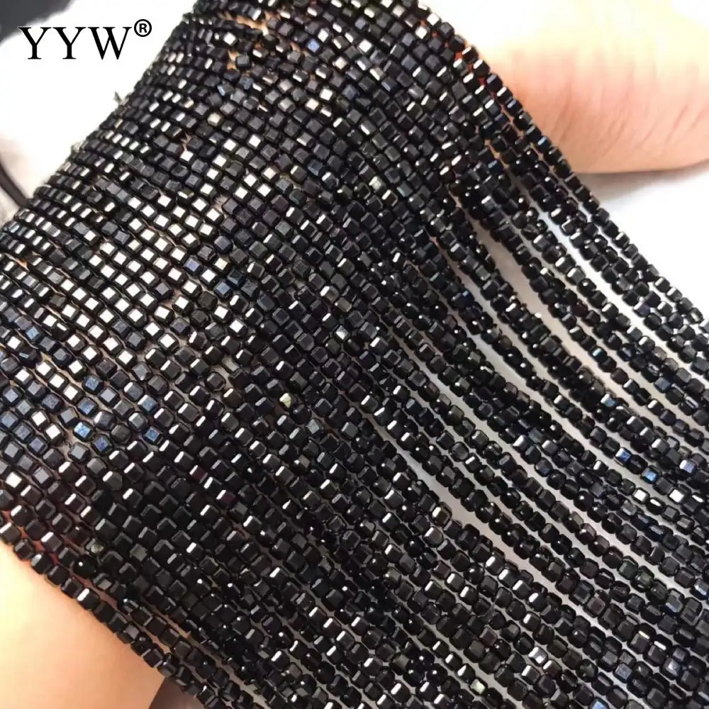 Natural Stone 2-2.5mm Faceted Cutting Loose Round Black Spinel Beads For Jewelry Making Necklace Bracelet Drop Earring Diy