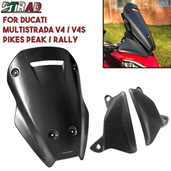 Motorcycle Carbon Fiber Front Fairing Windshield Wind Deflector For DUCATI Multistrada V4 V4S Pikes Peak 2021-2023 Accessories