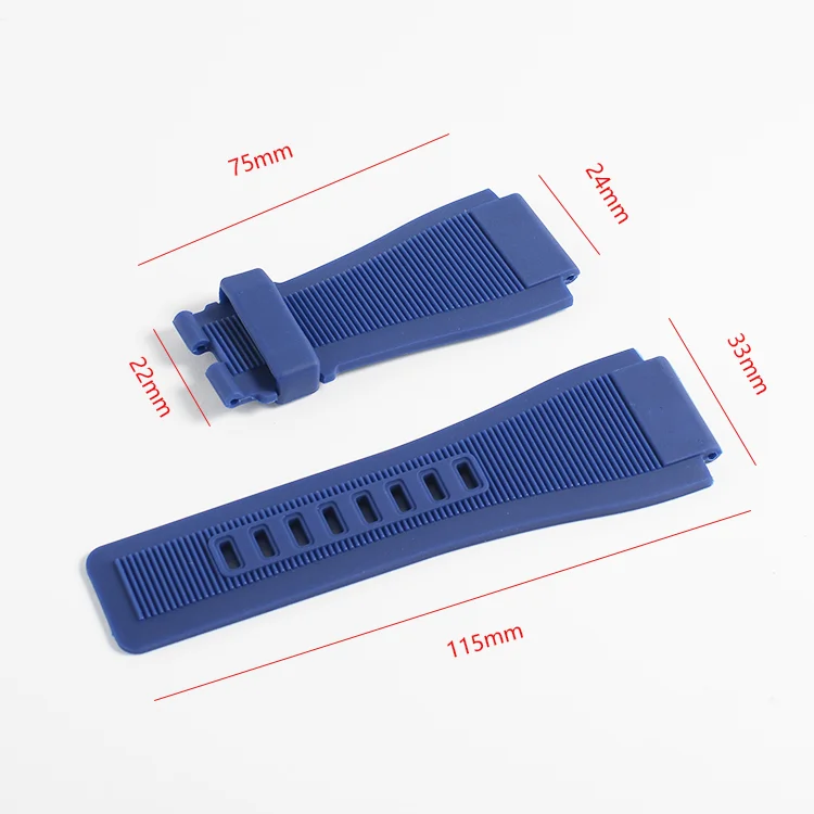 34 * 24mm Silicone Rubber Watch Strap For Bell & Ross BR01 BR03  Waterproof Sports BR-01 BR-03 Extended BR Rubber Watchband Men