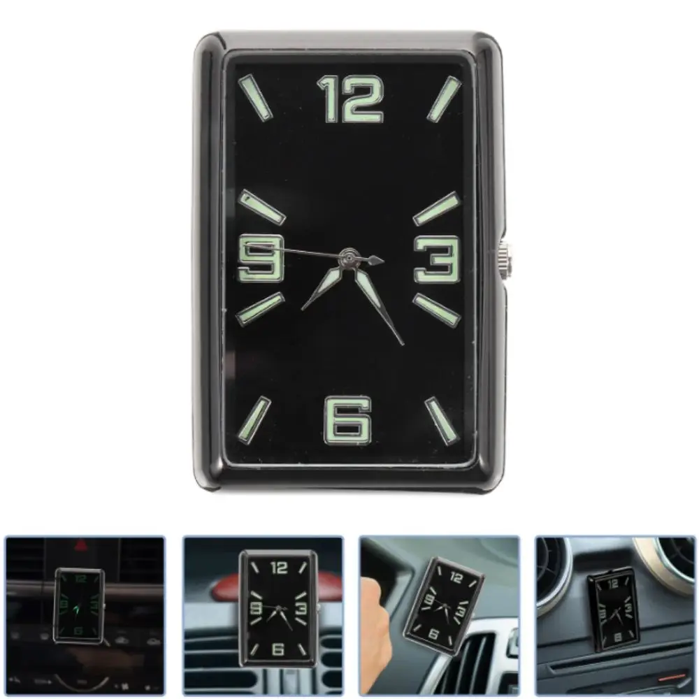 Lightweight Design Car Digital Clock Luminous Pointer Button Battery Operated Car Clock Stylish Design Square Shape