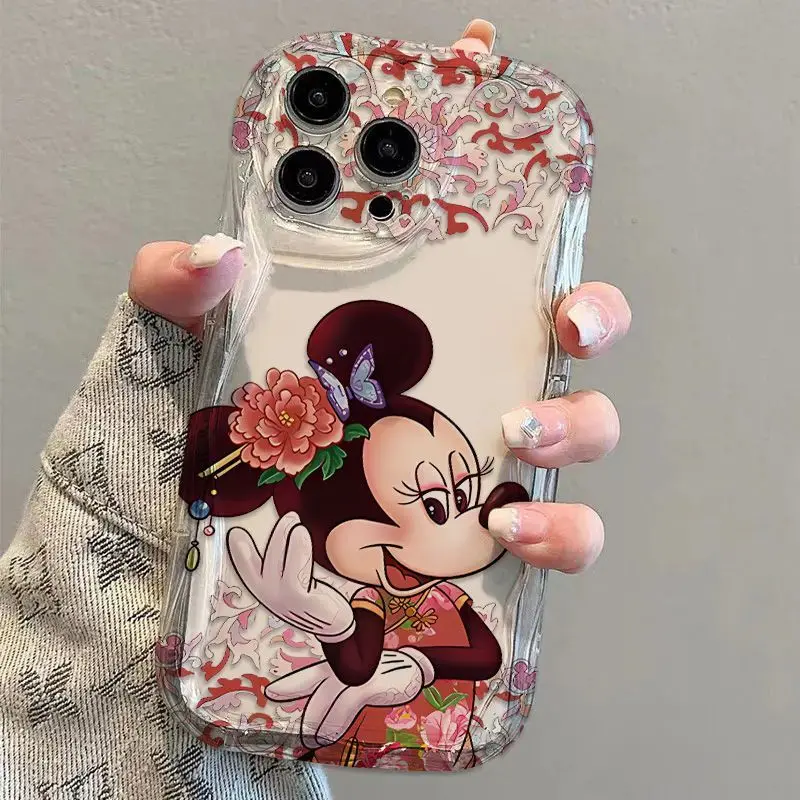 Disney Gentleman Mickey and Noble Minnie Phone Case For iPhone 16 14 12 13 11 15 Pro Max XR XS MAX 7 8 PLUS Mini Y2K Clear Cover