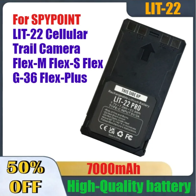 

High-Quality 7.7V 7000mAh Rechargeable Battery For SPYPOINT LIT-22 Cellular Trail Camera Flex-M Flex-S Flex G-36 Flex-Plus