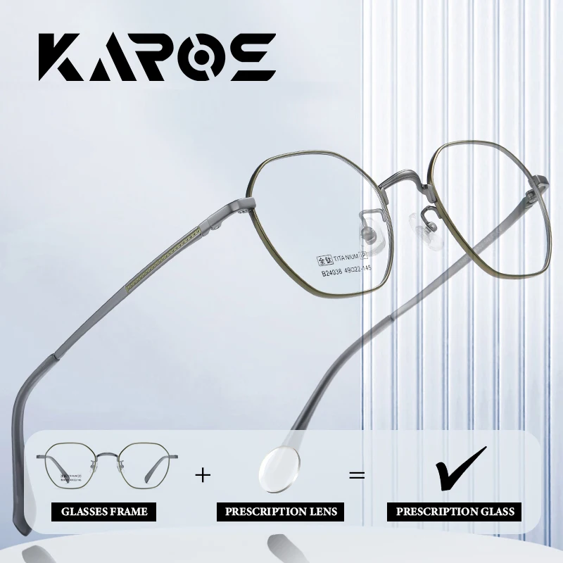 

KAROS Sophisticated Pure Titanium Frame Prescription Glasses for Women and Men with Progressive Multifocal Lenses 24038