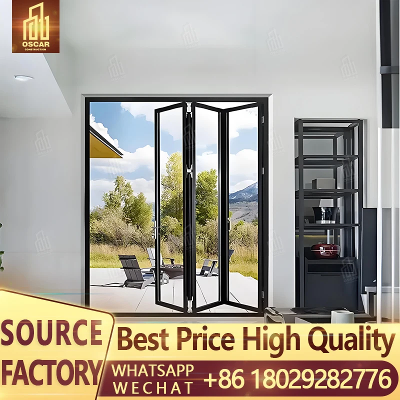 Hurricane Resistance Latest Design Narrow Panoramic Aluminum Folding Door Philippines