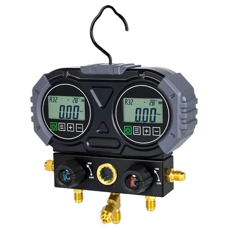 Digital refrigerant charging manifold gauge set for automotive a/c r134a - dual gauge kit