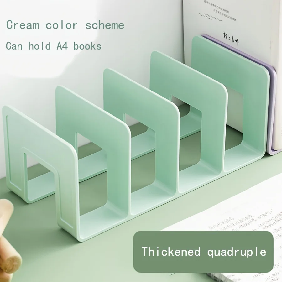 A4 Space-Saving Multi-Functional Standing Book Organizer, Plastic Desk Bookshelf, Office Desk Bookend, Simple Book Storage Rack