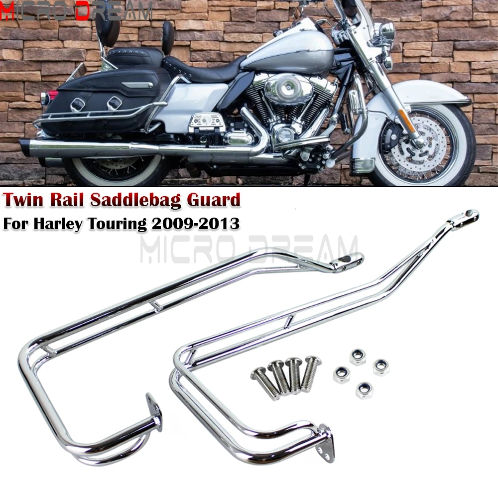 

Для Harley Electra Glide Road Street Glide Road King FLHRC 2009-2013 мотоциклетная хромированная седельная сумка, защитные направляющие, комплект защиты планки