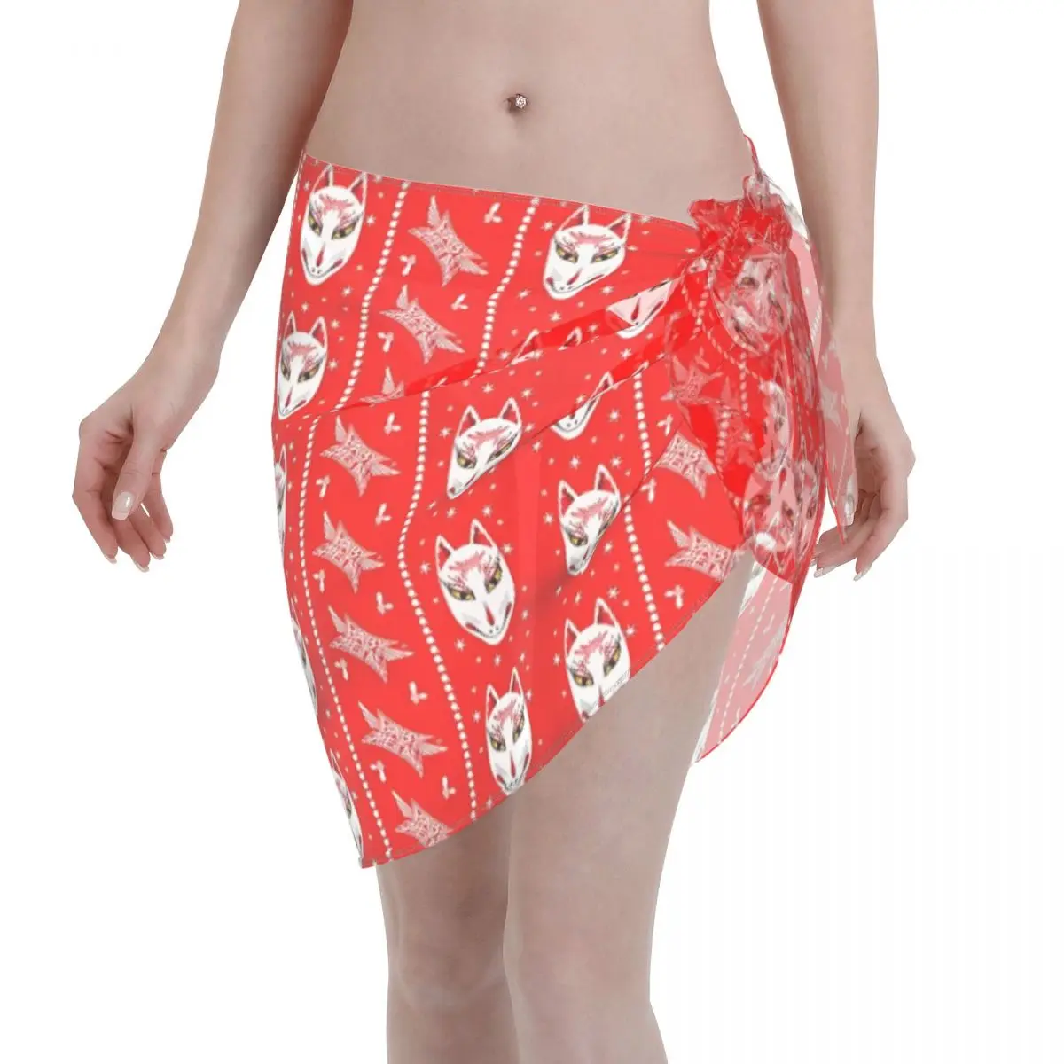 

Пользовательские для купальников Babymetal Band Женские короткие саронги Пляжная накидка Женское пляжное бикини с запахом Хип-хоп Рок Саронги Купальник Coverup