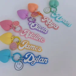 Custom Acrylic Name keychain Personalized Letter Double Color Design Keychain Suitable Backpack Keychain
