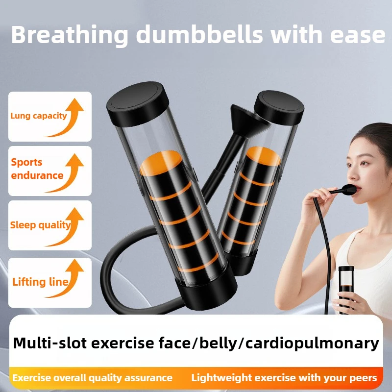 

Portable Lung Exerciser - Deep Breathing Trainer for Adults Respiratory Muscle Trainer Easy to Use & Clean Fitness Dumbbell