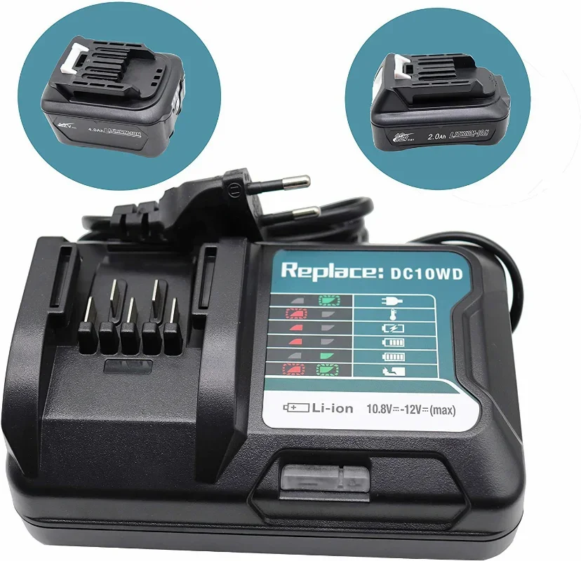 DC10WD Charger Replace for MAKITA battery 10.8V 12V BL1016 BL1040B BL1015B BL1020B BL10DC10SA CL107FDWY CL107DWM AC100-260V