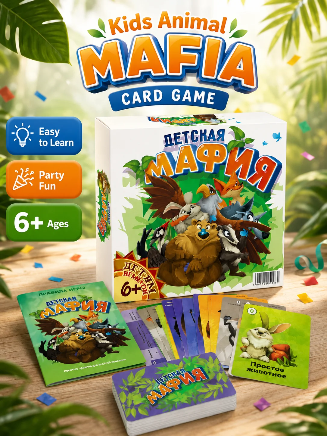 러시아어 어린이 마피아 카드 게임, 가족 사회적 상호작 - Party Games Mafia 리뷰 및 가격
