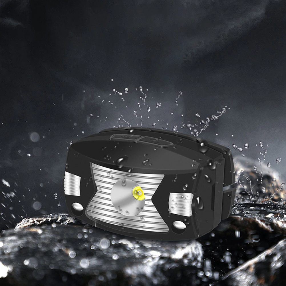 

LED Headb Light Black Rechargeable USB Headlamp Running Adjustable Comfortable Camping Hiking Night Fishing