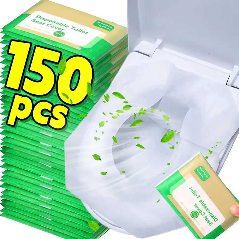 

10/150 шт. портативный одноразовый чехол на сиденье для унитаза, растворимый водоразовый бумажный коврик для унитаза, подушечки для путешествий, отеля, ванной комнаты, продукт