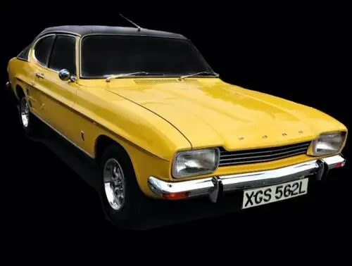 Yellow capri, retro vintage style metal sign/plaque shed garage man cave