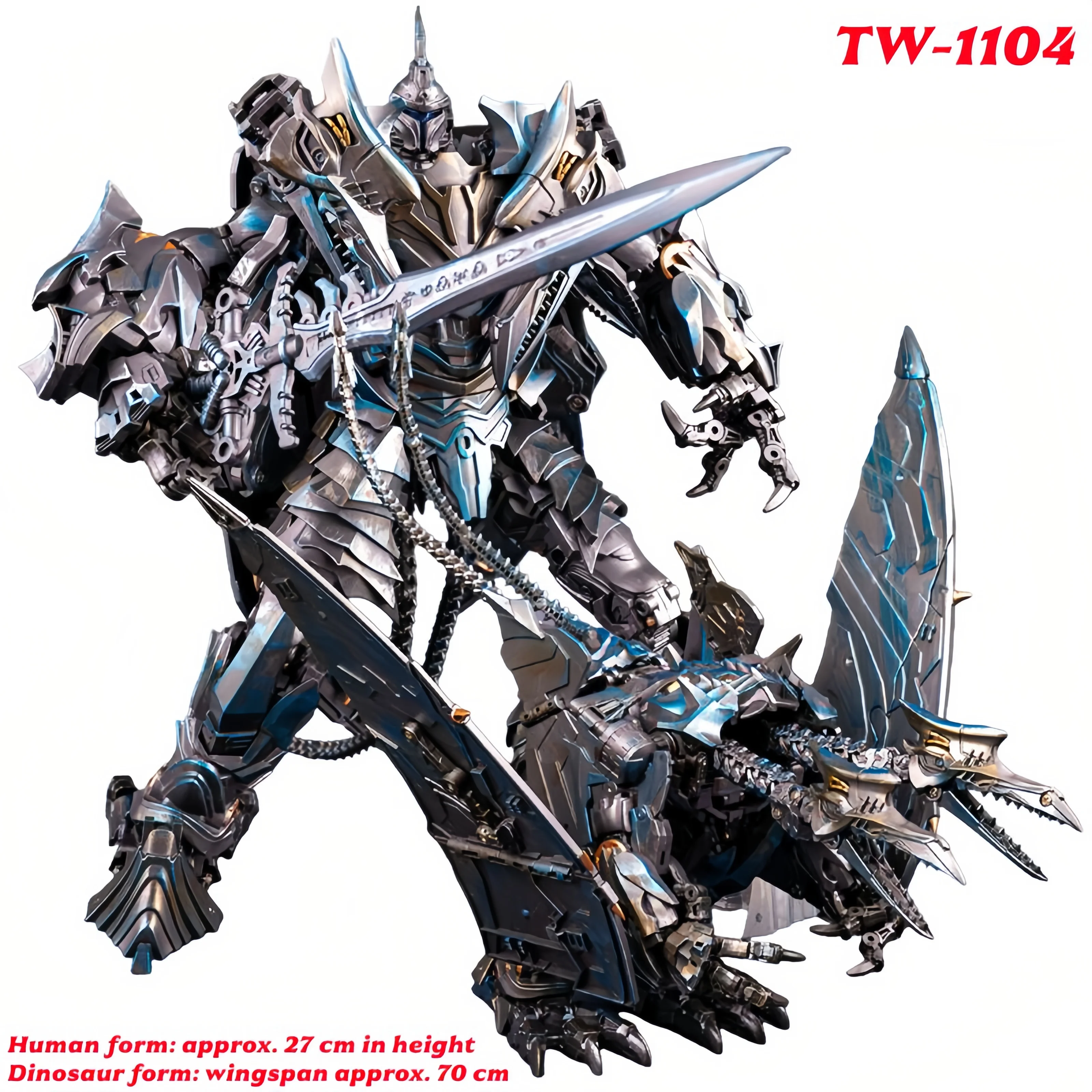 

Transformation Strafe Dinobot 27cm Action Figure 70cm Wingspan Robot Dinosaur with Base & Frost Sword Model Collection Toys