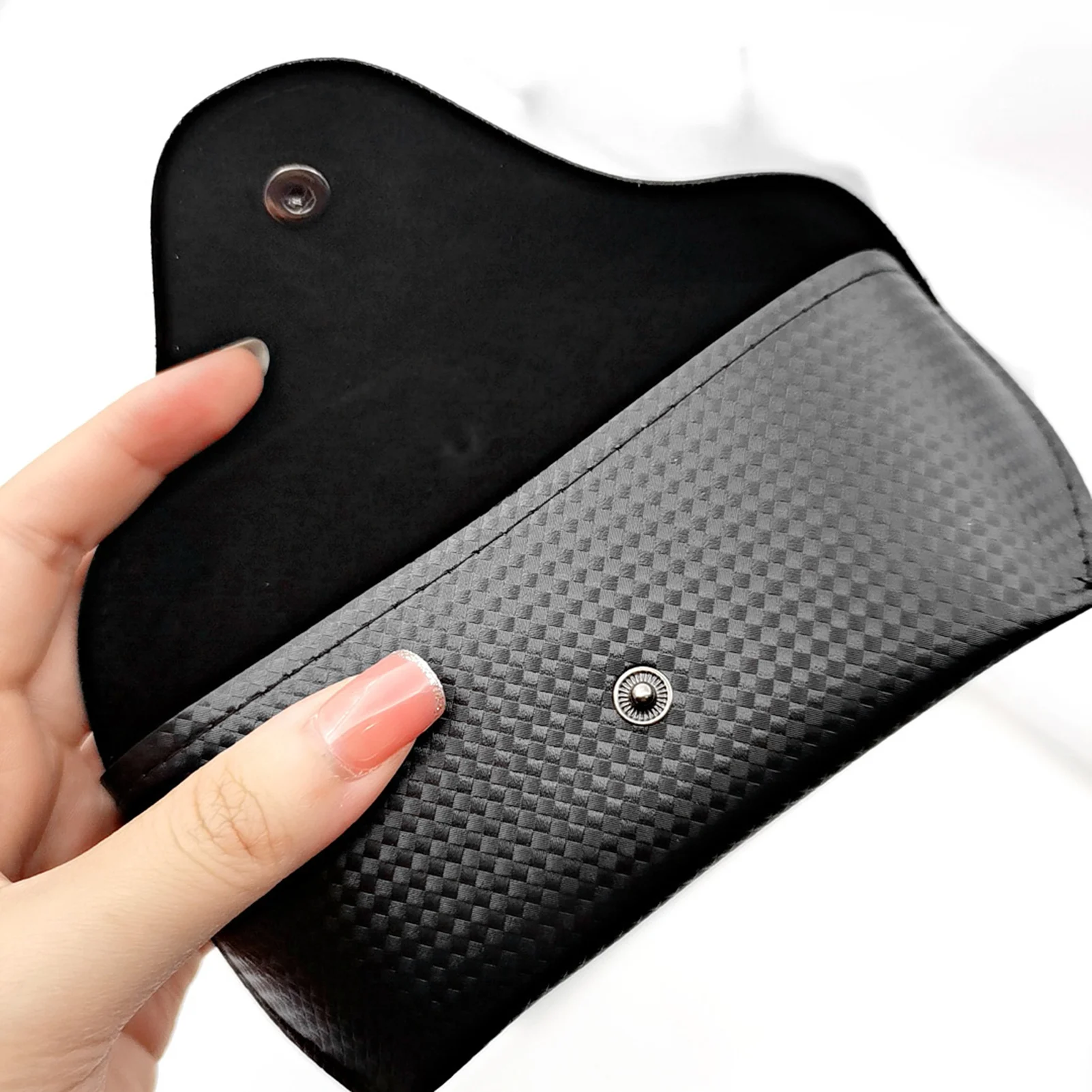 Grass Pattern Sunglasses Case PU Leather Hard Shell Eyeglass Holder Box For Men Women Travel Accessories - view 3