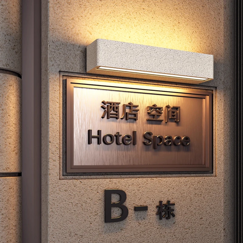 

Micro Concrete Outdoor Waterproof Strip Wall Lamp Villa Garden Facade Sign Light Entryway Exterior Lighting