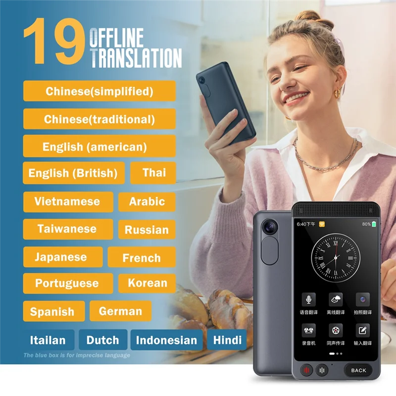 

N11R Smart AI Голосовой переводчик Интеллектуальный онлайн-перевод в реальном времени 142, синхронный перевод для путешествий