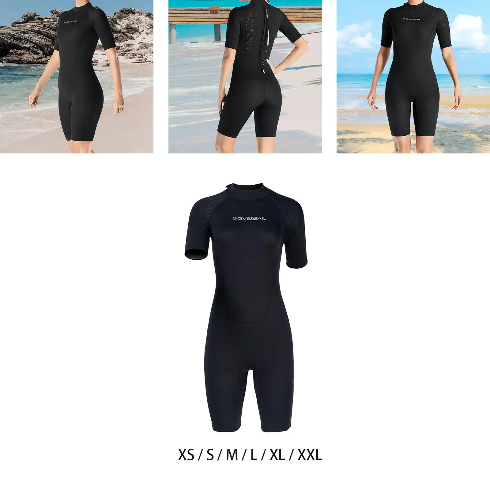 Free Diving Suit Jumpsuit Back Zip Scuba Diving Women Shorty Wetsuit for Surfing