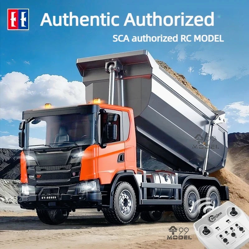 Double E G540 RC Dump Truck 1/20 E593 Electric RC Truck Simulation Model with Lighting Sound System Toy Car SCA Official License