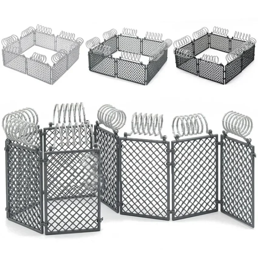 Building Blocks MOC Building Blocks Protective Mesh Wire Mesh Spring Military Fence War Scene DIY Accessories Plastic Toys Gifts