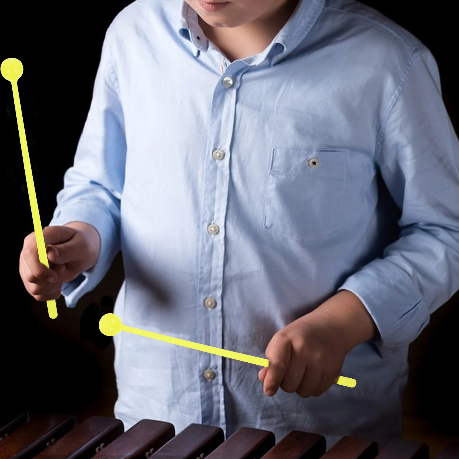 1 Bag 16pcs Kids Drum Stick Drum Hammer Children Teaching Aids Handheld Drum Stick for Kids (Yellow)