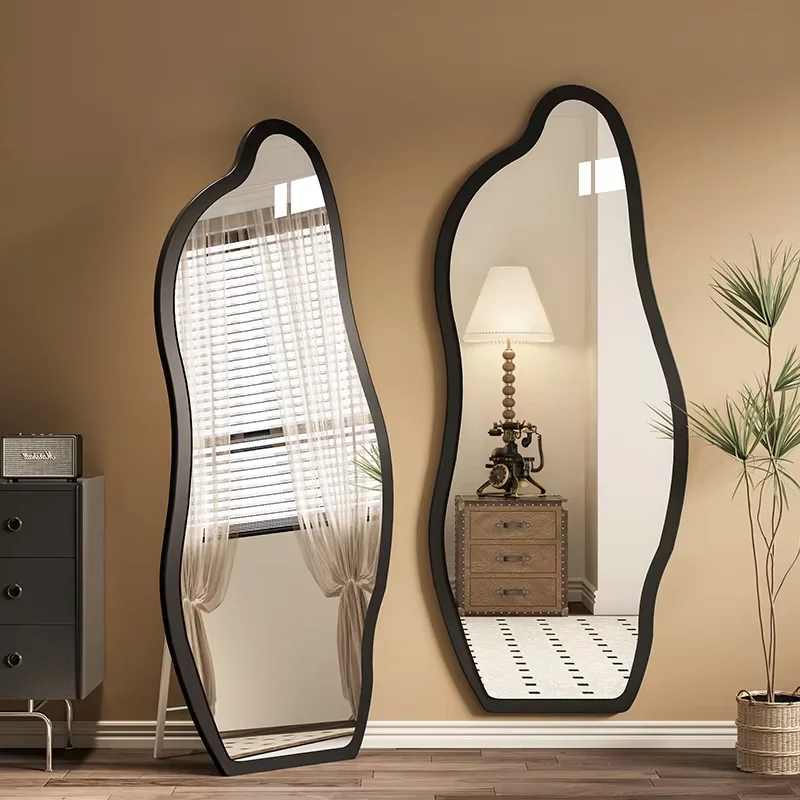 Customized Home Shaped Full-Body Glass Eco-Friendly Retro Style Modern Stylish Wall-Mounted Floor Mirror Bedroom Dressing Mirror