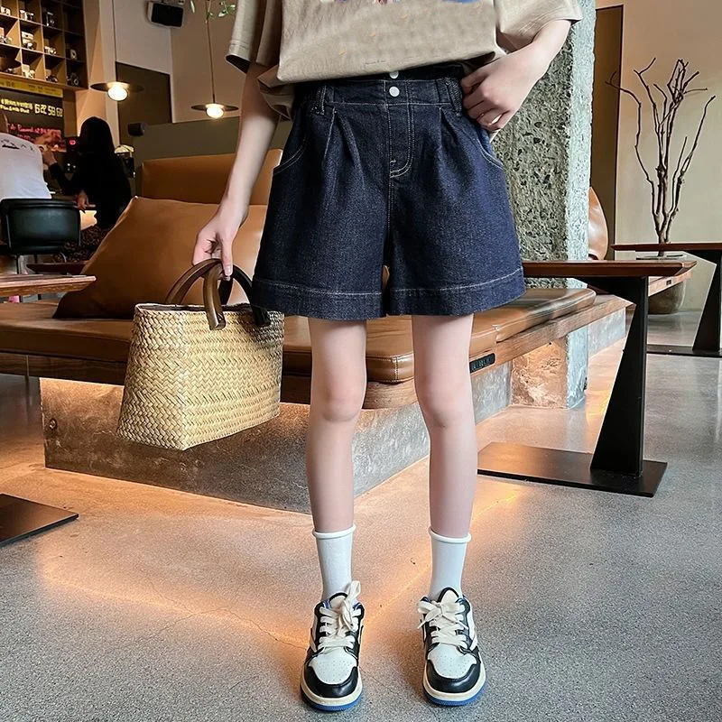 

Kids Girls Denim Shorts 2023 New Arrival Children Blue Summer Jeans Shorts Teenage Girls Casual Loose Short Pants Cotton Clothin