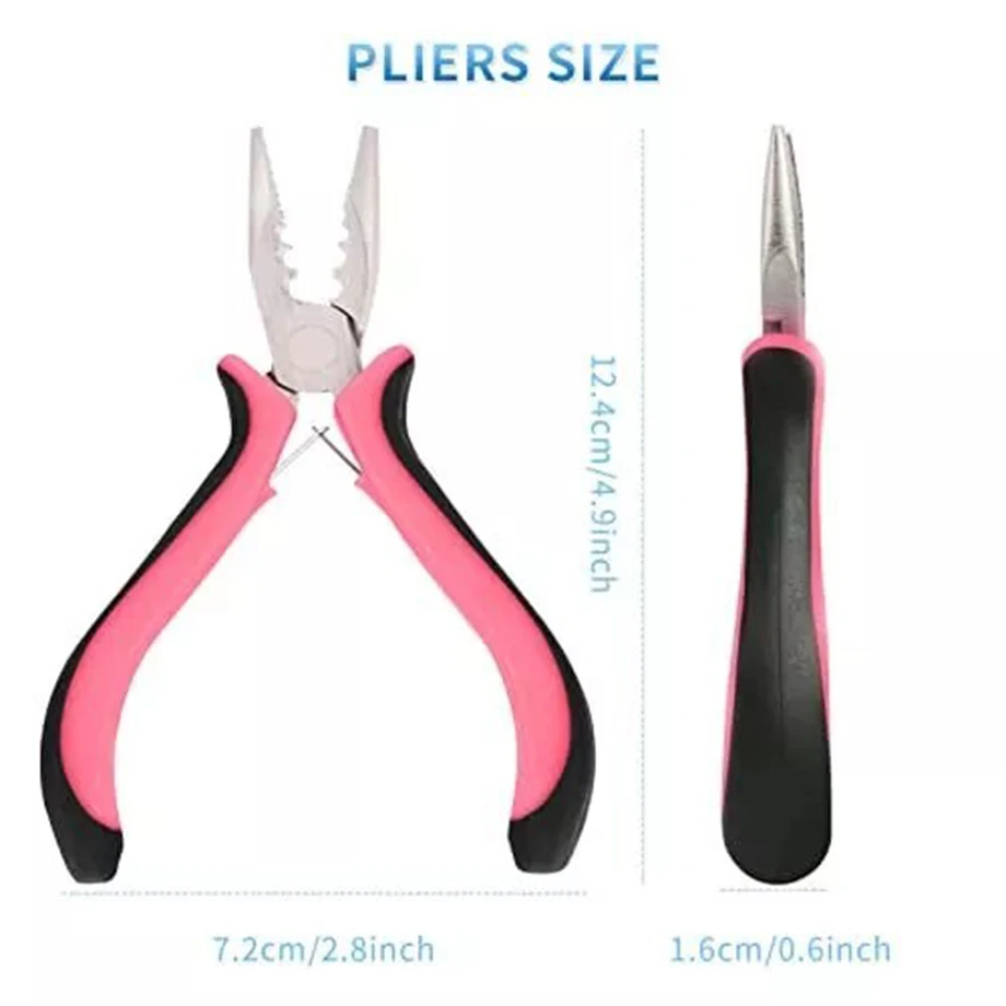 3 Holes Mini Plier For Micro Nano Ring/Links Feather Hair Extensions opener and Removal Tool Hair Pliers Extension Tongs Tools