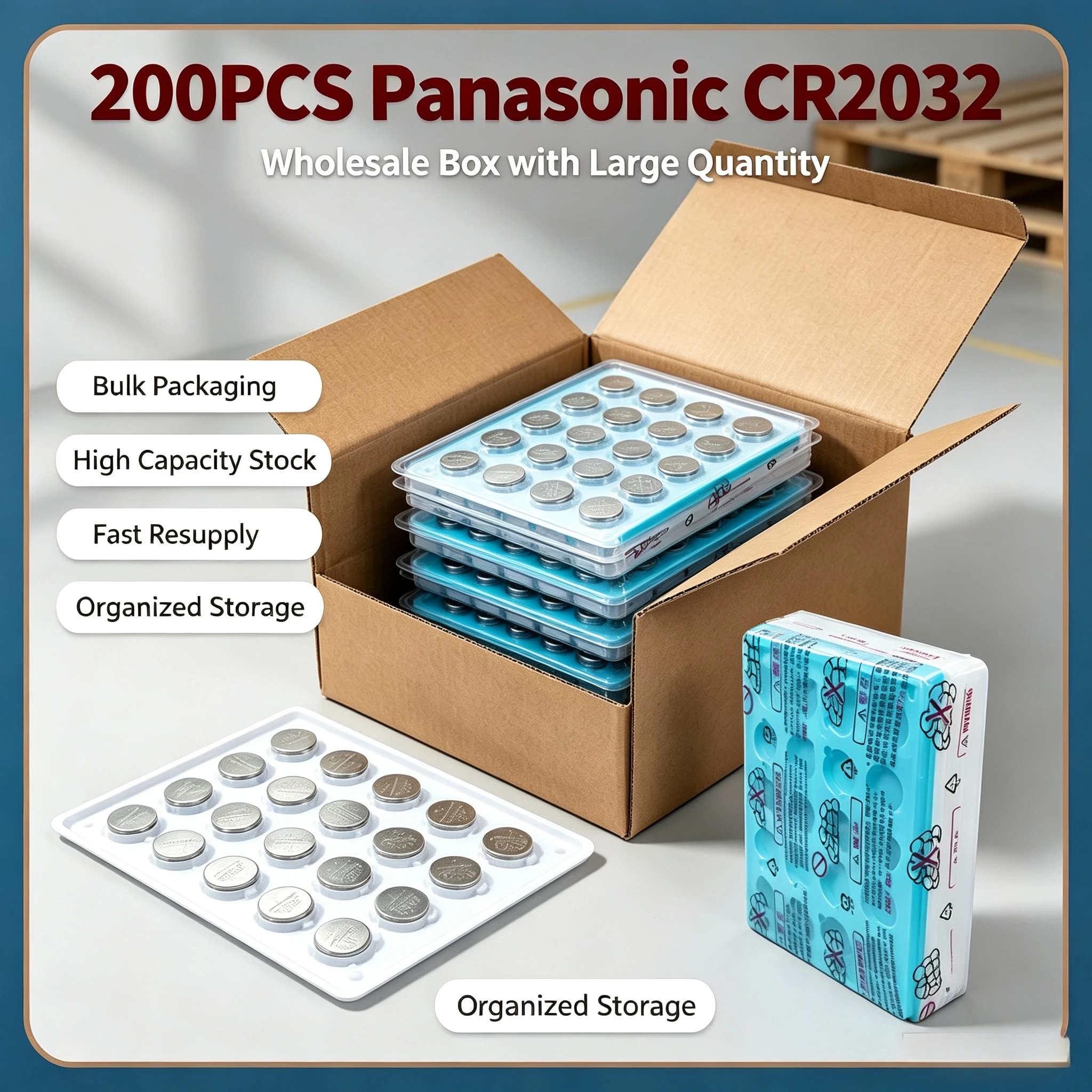 200PCS Panasonic CR2032 CR 2032 3V Lithium Battery for Watch Calculator Clock Remote Control Toys Button Coins Cell