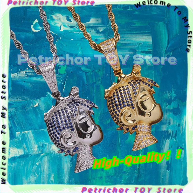 

Hip Hop Lil Uzi Vert AAA+ CZ Stone Bling Iced Out Cartoon Boy Pendants Necklaces For Rapper Jewelry Accessory（High-Quality）