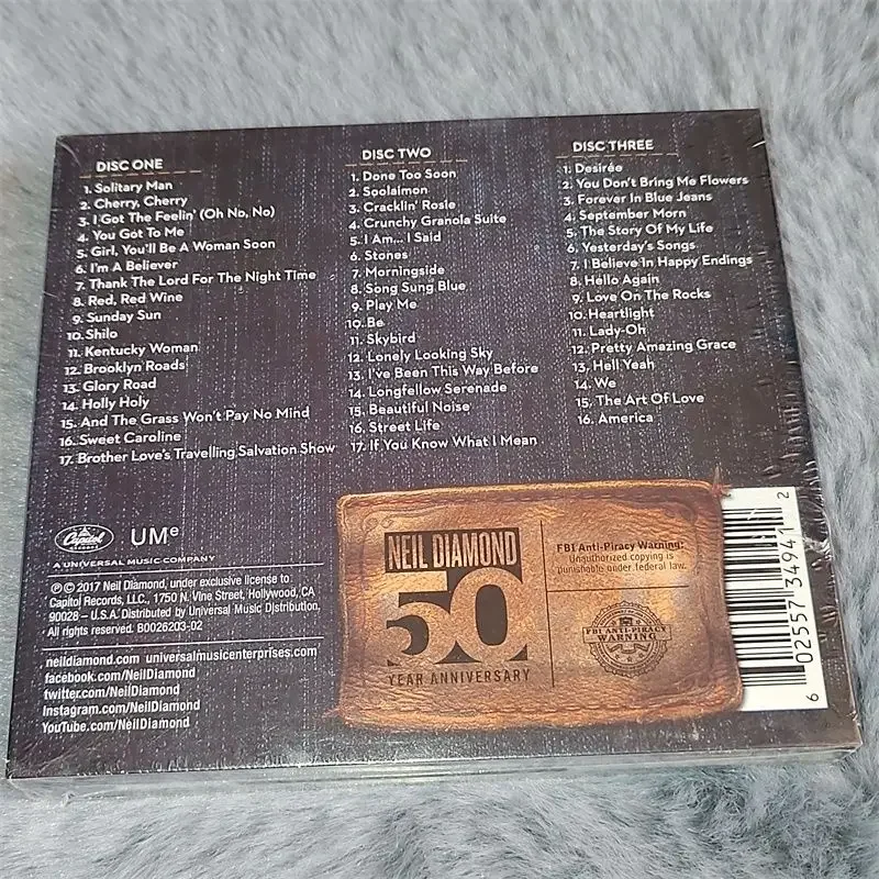 

50th Anniversary Collection of American Male Singer and Songwriter 3CD Music CD