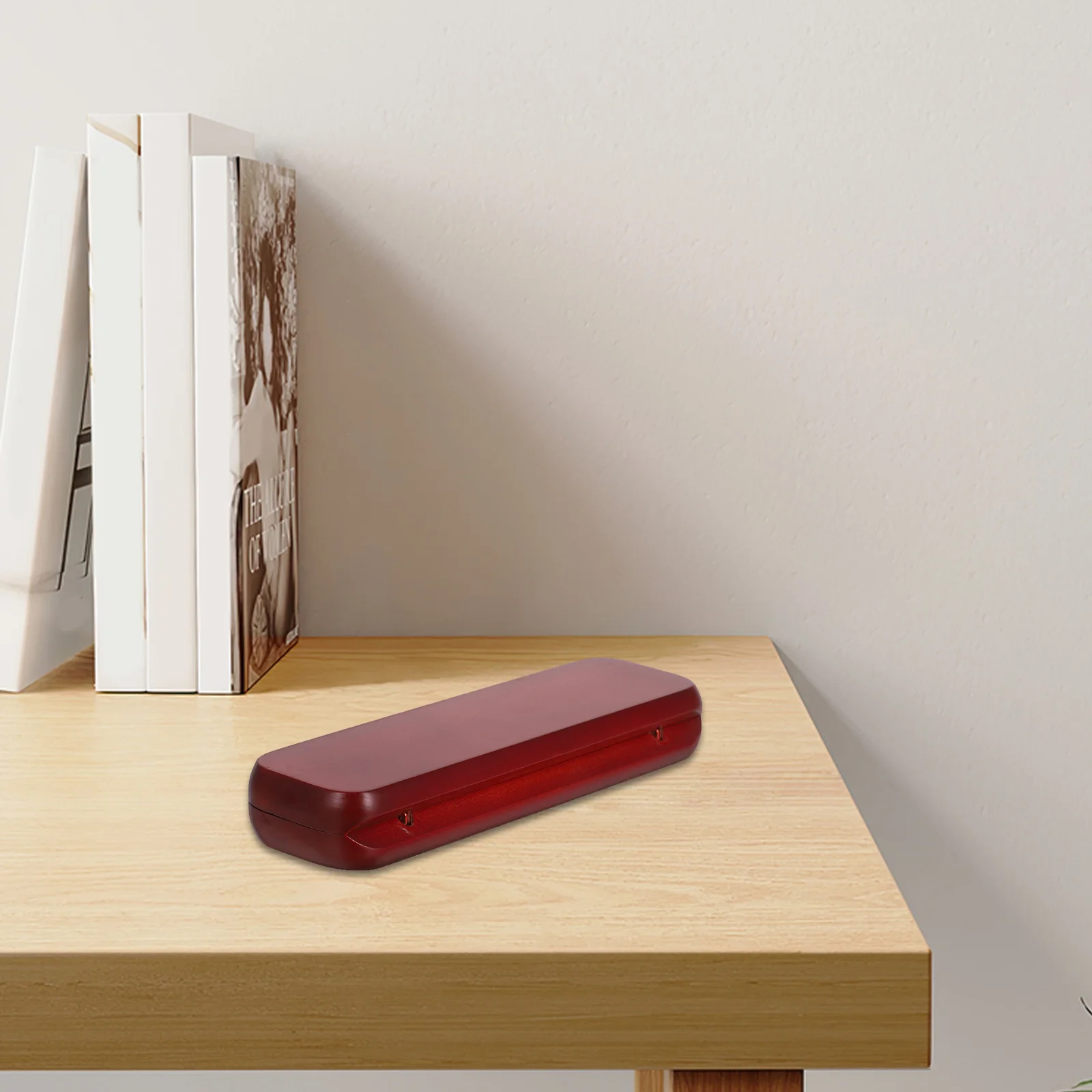 

Elegant Red Wooden Pen Box Dual Slot Design Solid Wood Fountain Pen Storage Case for Office Home Travel Display Collector Gift